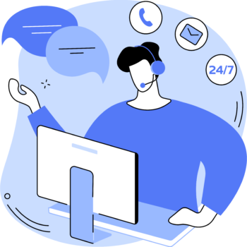 Illustration customer care 24/7