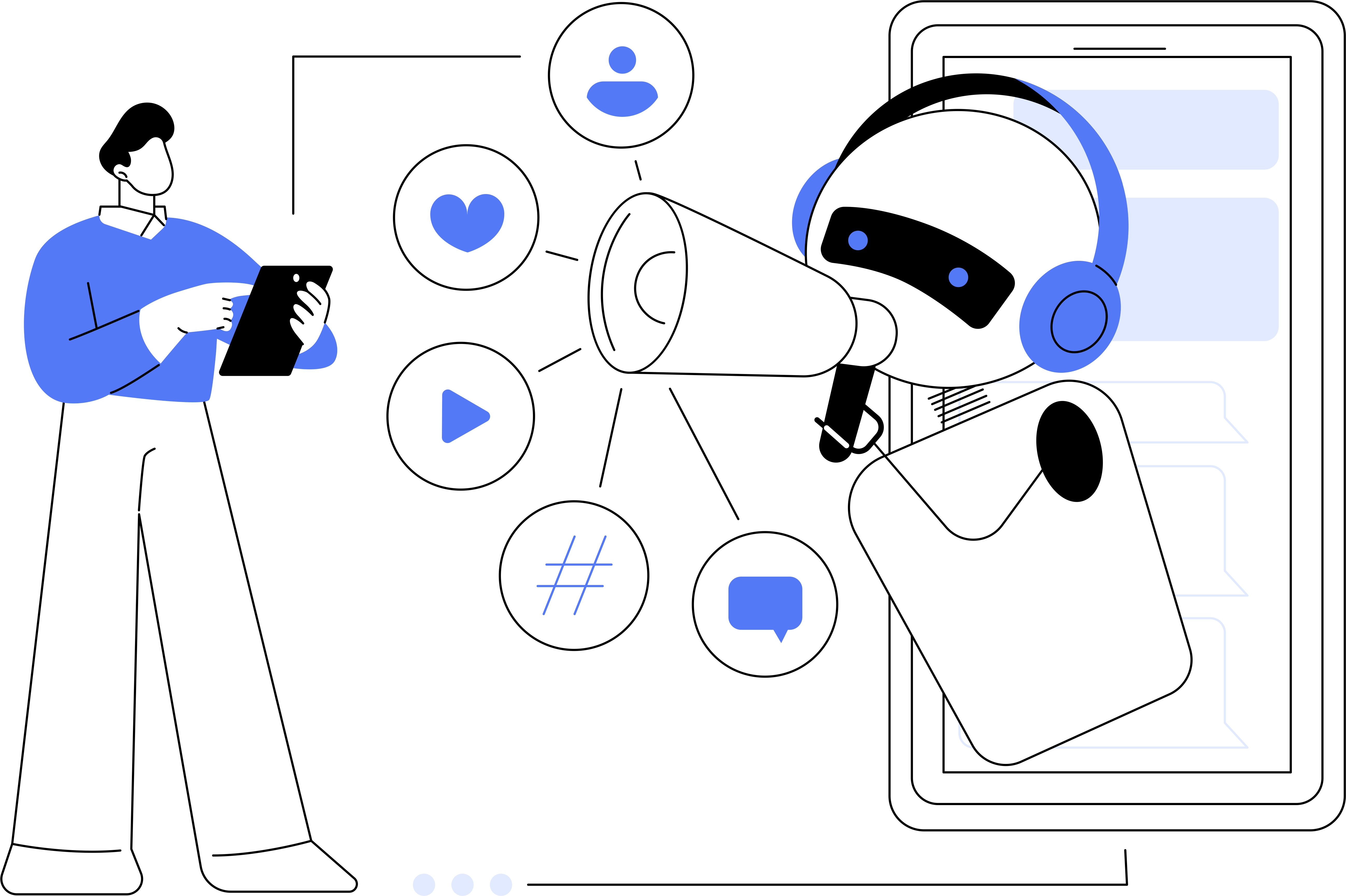 ai social media Illustration chatbot social media